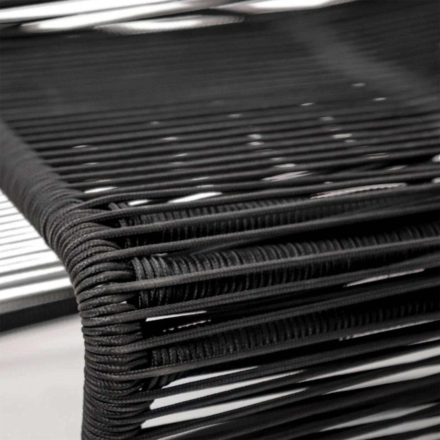 Pelican View Sling Armless Club Chair in Black by Lakeview Outdoor Designs - Woven Rope - Detail thumbnail