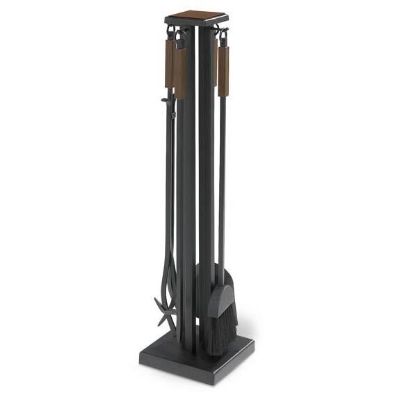 Pilgrim Modern Arts & Crafts Fireplace Tool Set - Matte Black thumbnail