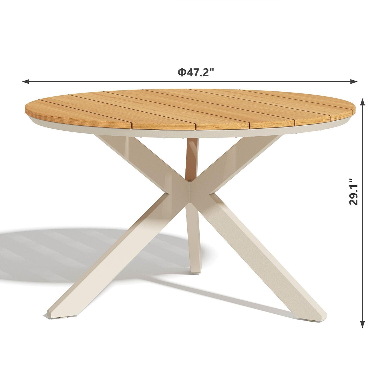 Forestview 47 Diam Cast Aluminum Dining Table by Lakeview Outdoor Designs - Dimensions - Dimensional thumbnail