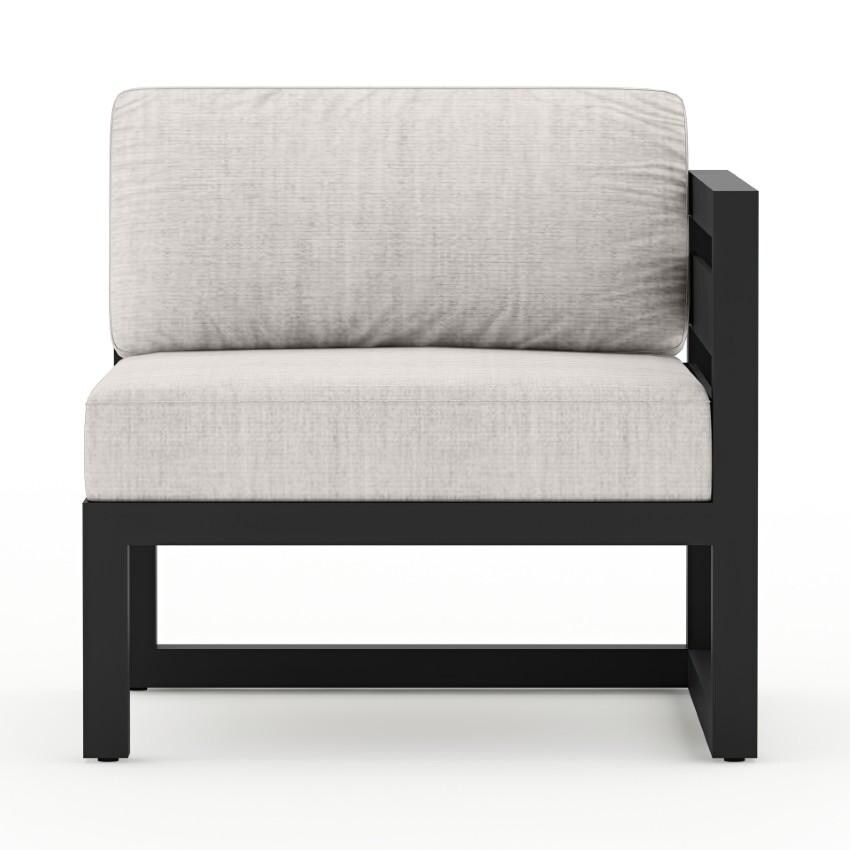 Lakeview Misty Cove 6 Pc Aluminum Sectional Set in Black w/Club Chair & Cast Silver Cushions by Lakeview Outdoor Designs - Right Section - White Background thumbnail