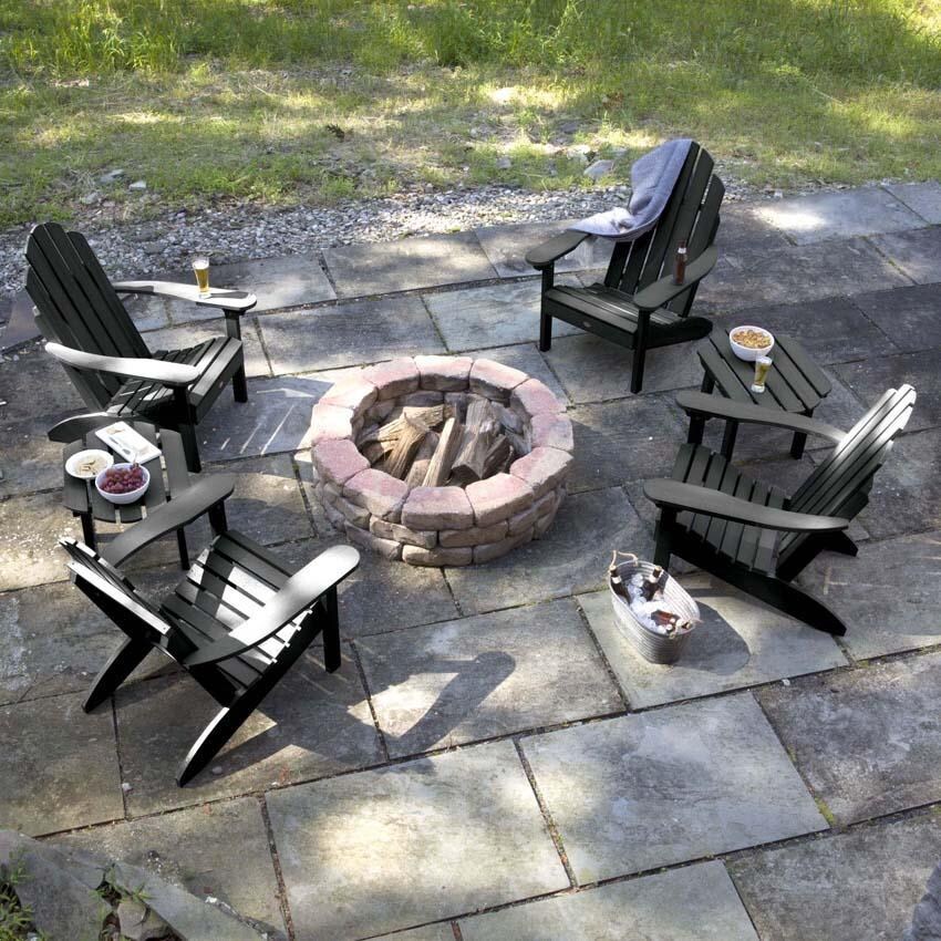 Paradise Key 6 Pc Set Recycled Plastic Seating Set in Black By Lakeview Outdoor Designs - Lifestyle thumbnail