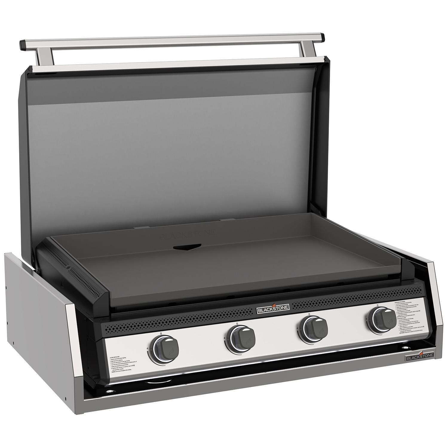 Blackstone 6038 36-Inch Propane Gas Griddle W/Hood & Stainless Steel Insulation Jacket - Angled Hood Open thumbnail