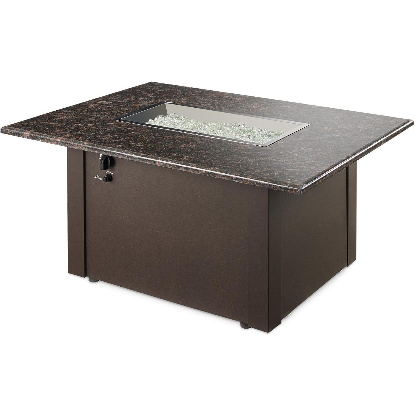 The Outdoor GreatRoom Company Grandstone Rectangular Gas Fire Pit Table - British Brown - No Flame thumbnail