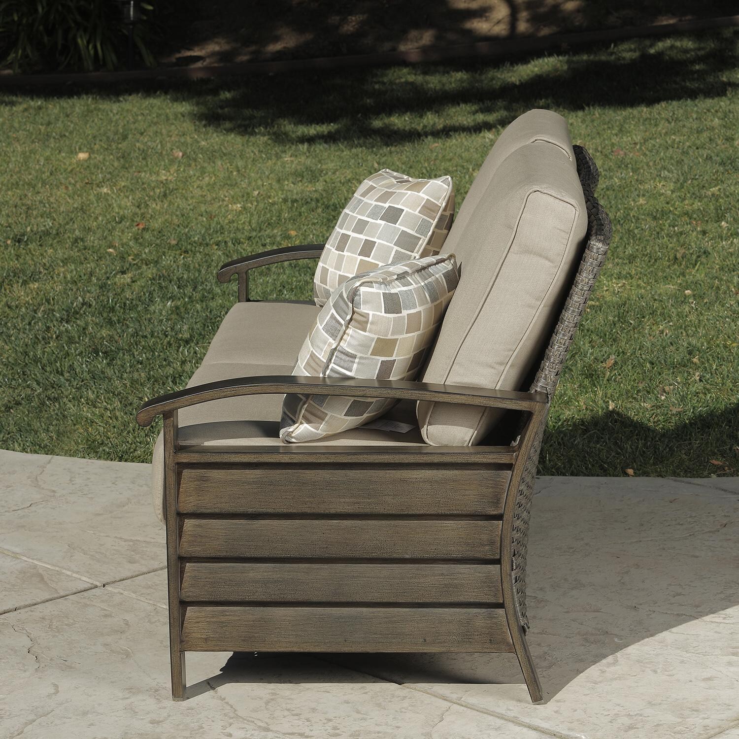 Lakeview Outdoor Designs Dove Cay 6 Piece Wicker & Aluminum Patio Conversation Set - Patio Loveseat Side thumbnail