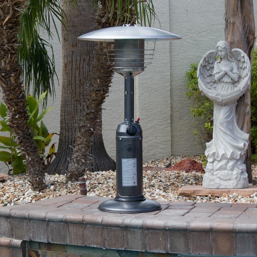 AZ Patio Heaters 11,000 BTU Propane Gas 38-Inch Tabletop Patio Heater - On Patio Wall thumbnail