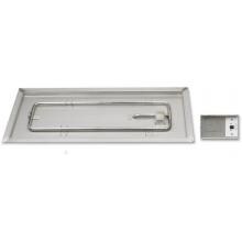 Peterson Outdoor Campfyre 46 X 18 Inch Propane Gas Electronic On/Off Remote Rectangle Stainless Steel Fire Pit Burner Kit