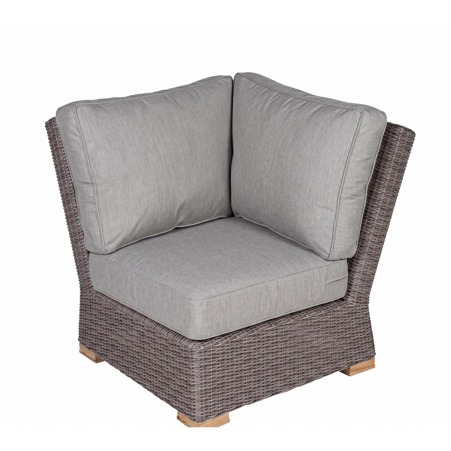 Sanibel Wicker Sectional Corner Chair w/ Sunbrella Cushions in Canvas Granite by Royal Teak Collection