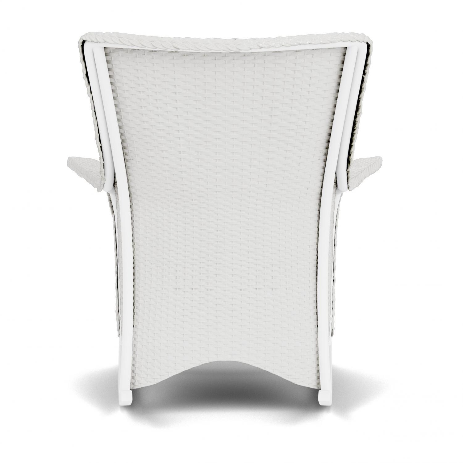 Lloyd Flanders Mandalay Porch Rocker in Matte White Finish with Demo Skyway fabric - Back thumbnail
