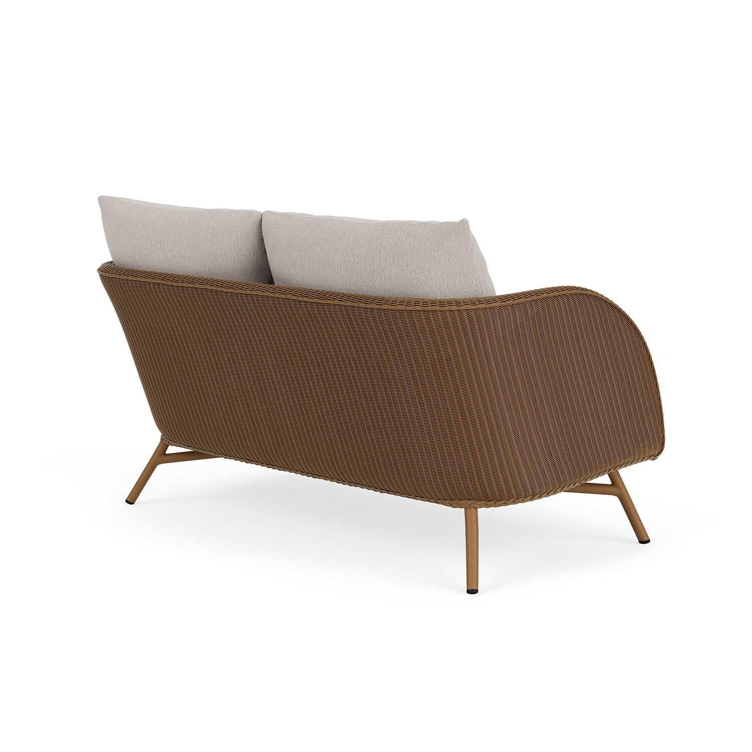 Lloyd Flanders Essence Loveseat W/Remy Cloud Fabric - Hickory Finish - Back Right thumbnail
