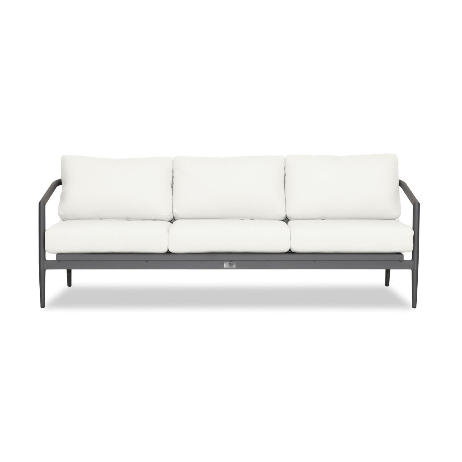 Midnight Cove 3 Person Aluminum Sofa in Slate/Canvas Natural by Lakeview Outdoor Designs