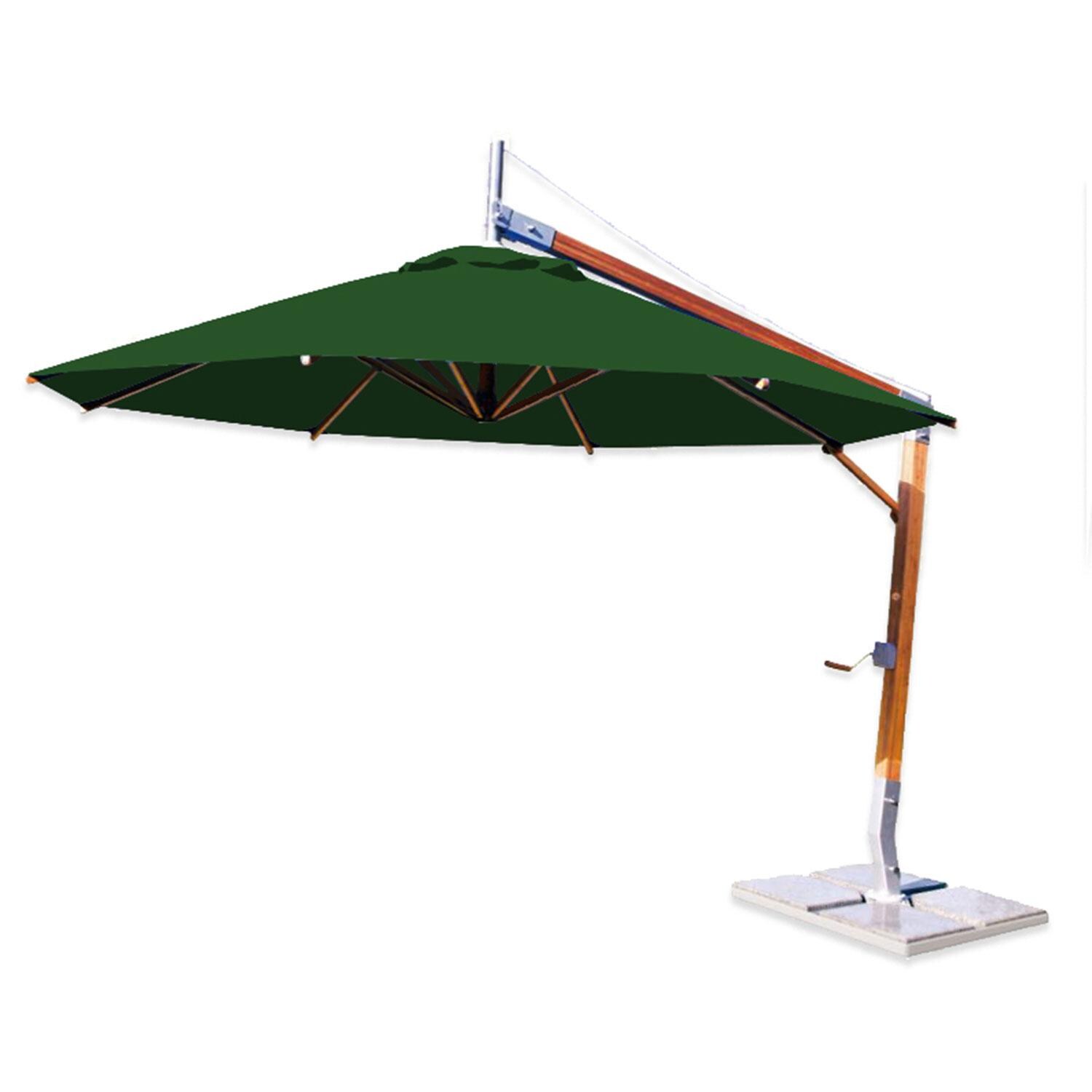 Bambrella Sirocco 10 Ft. Round Sidewind Umbrella - Forest Green Canopy