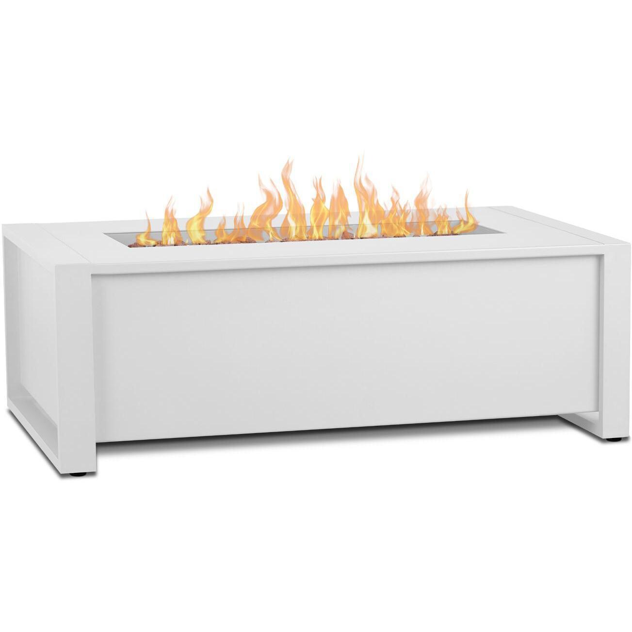 Lakeview Outdoor Designs SC-6330LP-WHT Lafitte 42-Inch Rectangle Propane Gas Fire Table - Flames thumbnail