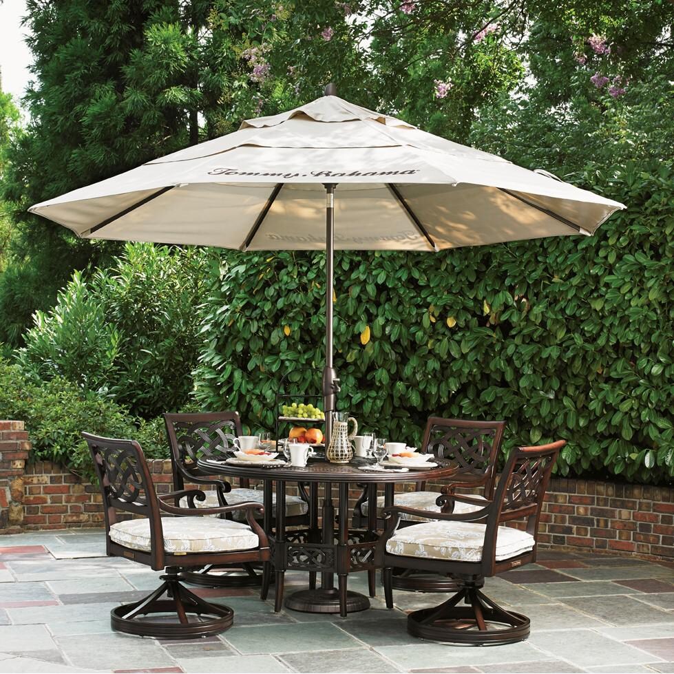 Tommy Bahama 3235-875 Black Sands Aluminum Patio 54 Inch Dining Table w/ Cast Aluminum Top - On the Patio thumbnail