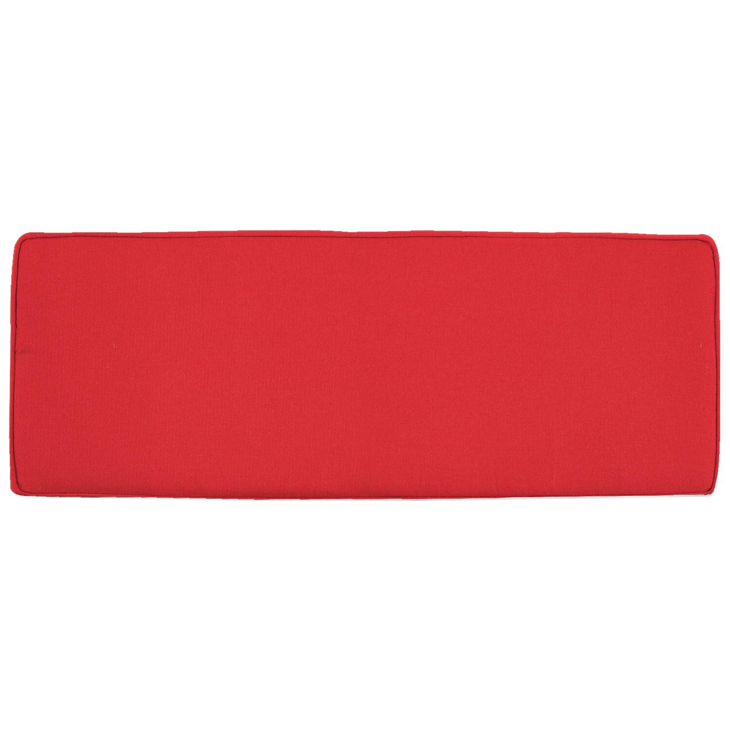Sunbrella Canvas Jockey Red Small Outdoor Replacement Bench Cushion W/ Piping By UltimatePatio.com thumbnail