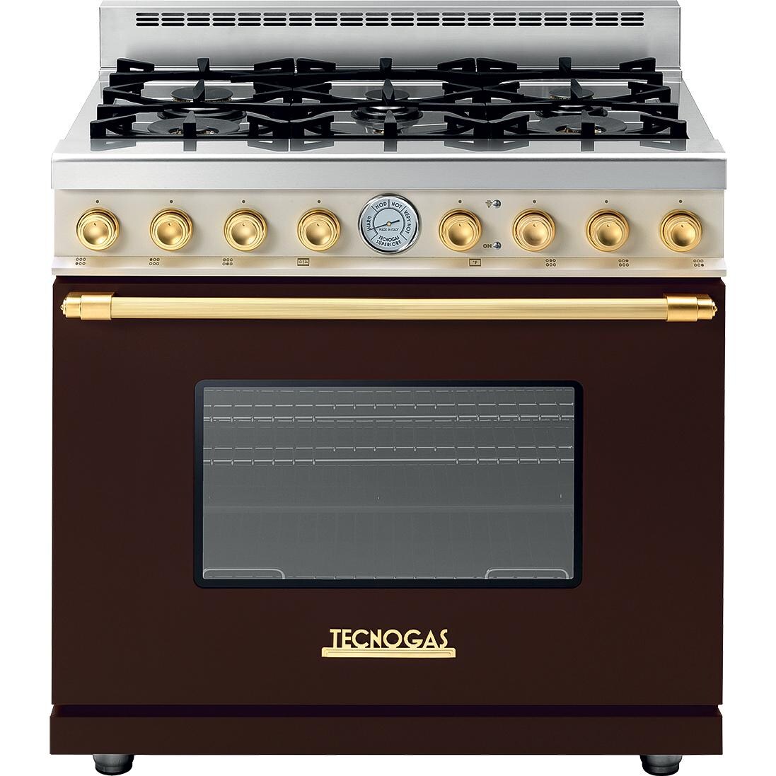 Tecnogas RD361GCMC-G 36-Inch DECO Natural Gas Range With 6 Burners - Brown Dual / Gold thumbnail