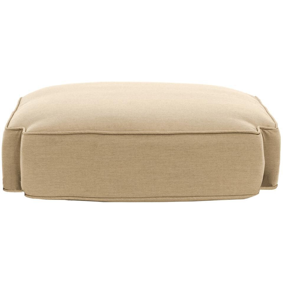 Sunbrella Canvas Antique Beige Large Outdoor Replacement Ottoman Cushion W/ Piping By UltimatePatio.com thumbnail
