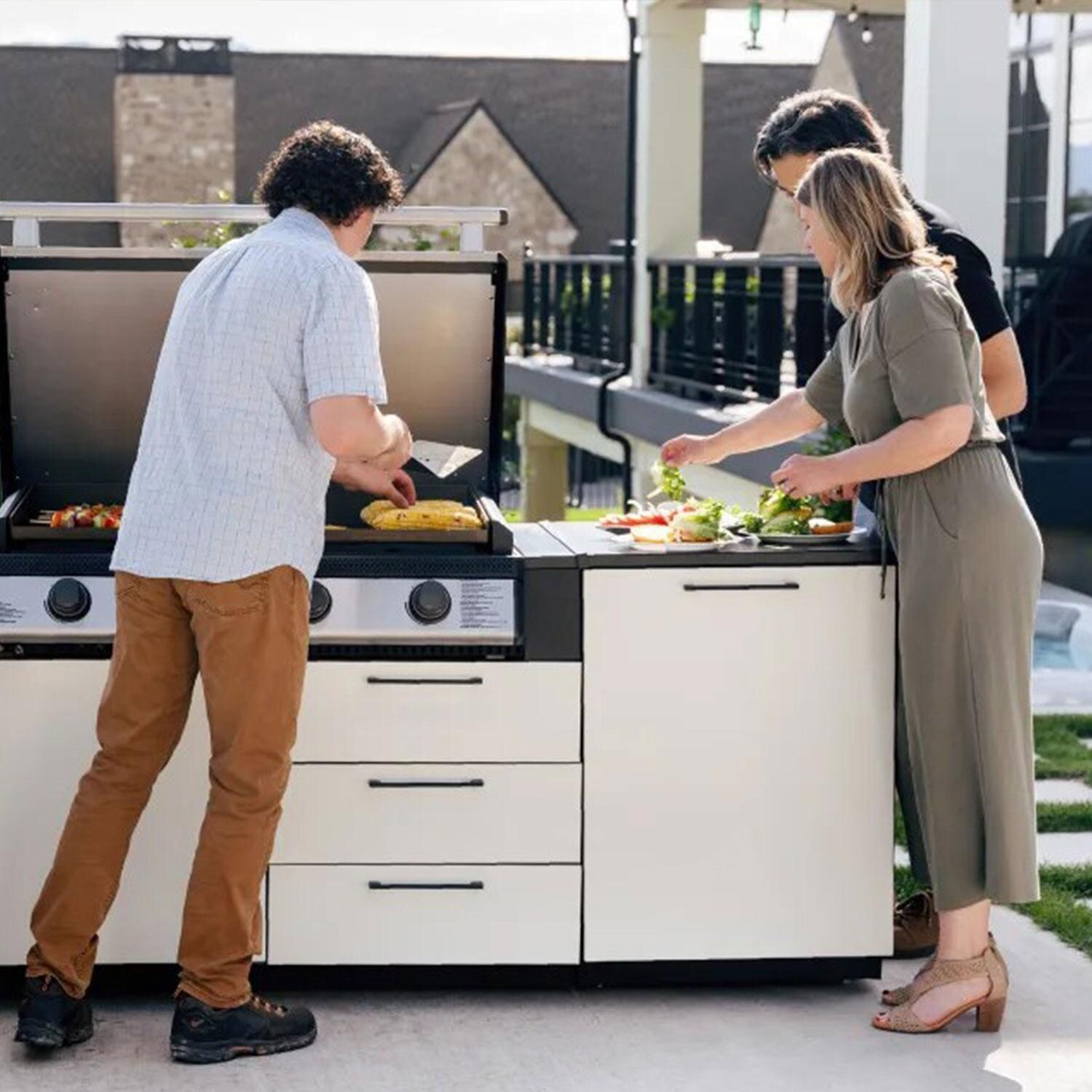 Blackstone 6400 24-Inch Kitchen Trash Bin Module - Installed in Island - Lifestyle thumbnail