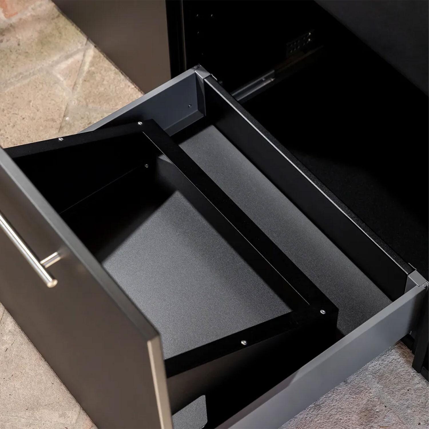 Fontana Forni Storage 65 Module W/ Iron Frost Countertop & End Panel - Trash Tip Out - Detail thumbnail