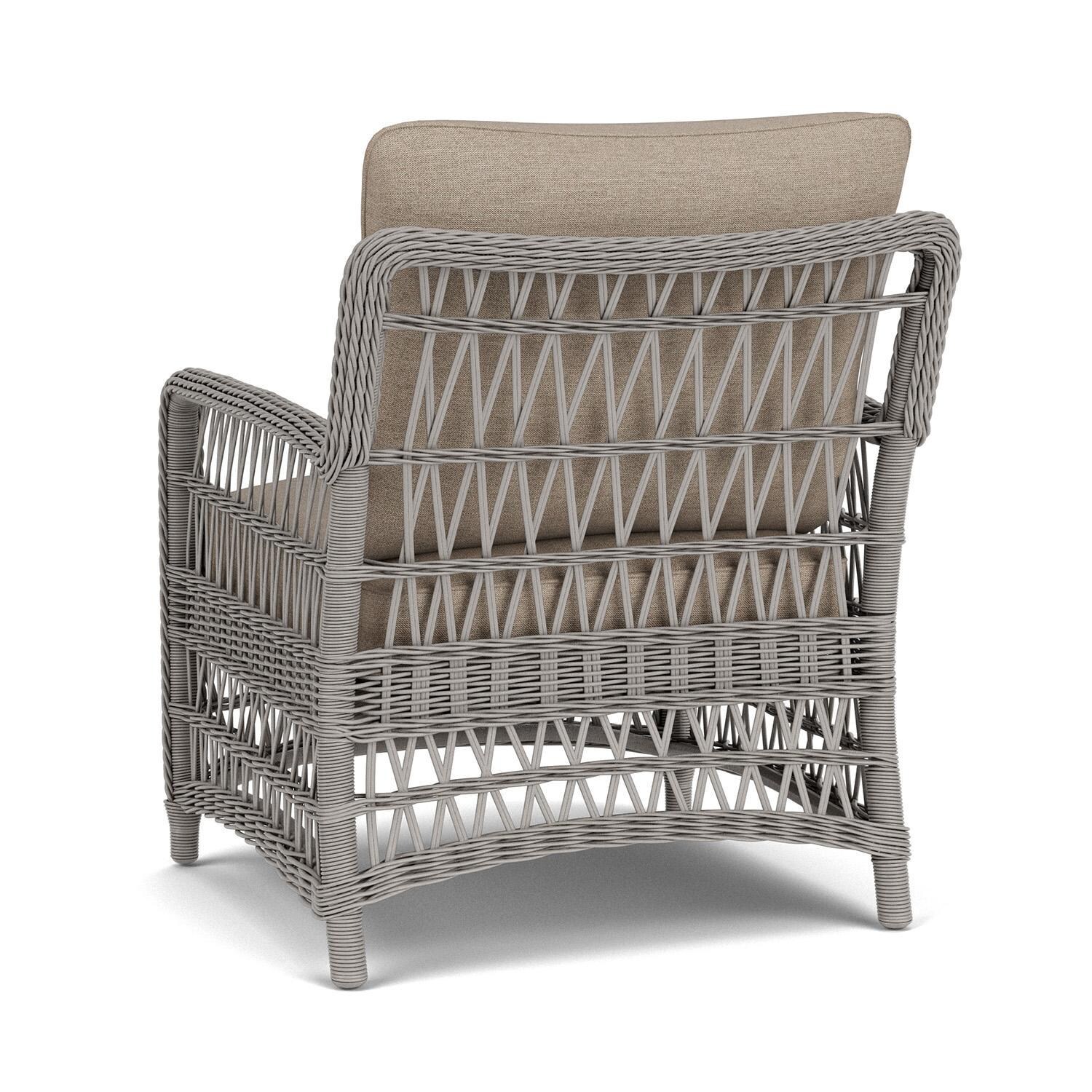 Lloyd Flanders Mackinac Lounge Chair in Putty Finish with Demo Oatmeal Fabric - Rear Left thumbnail