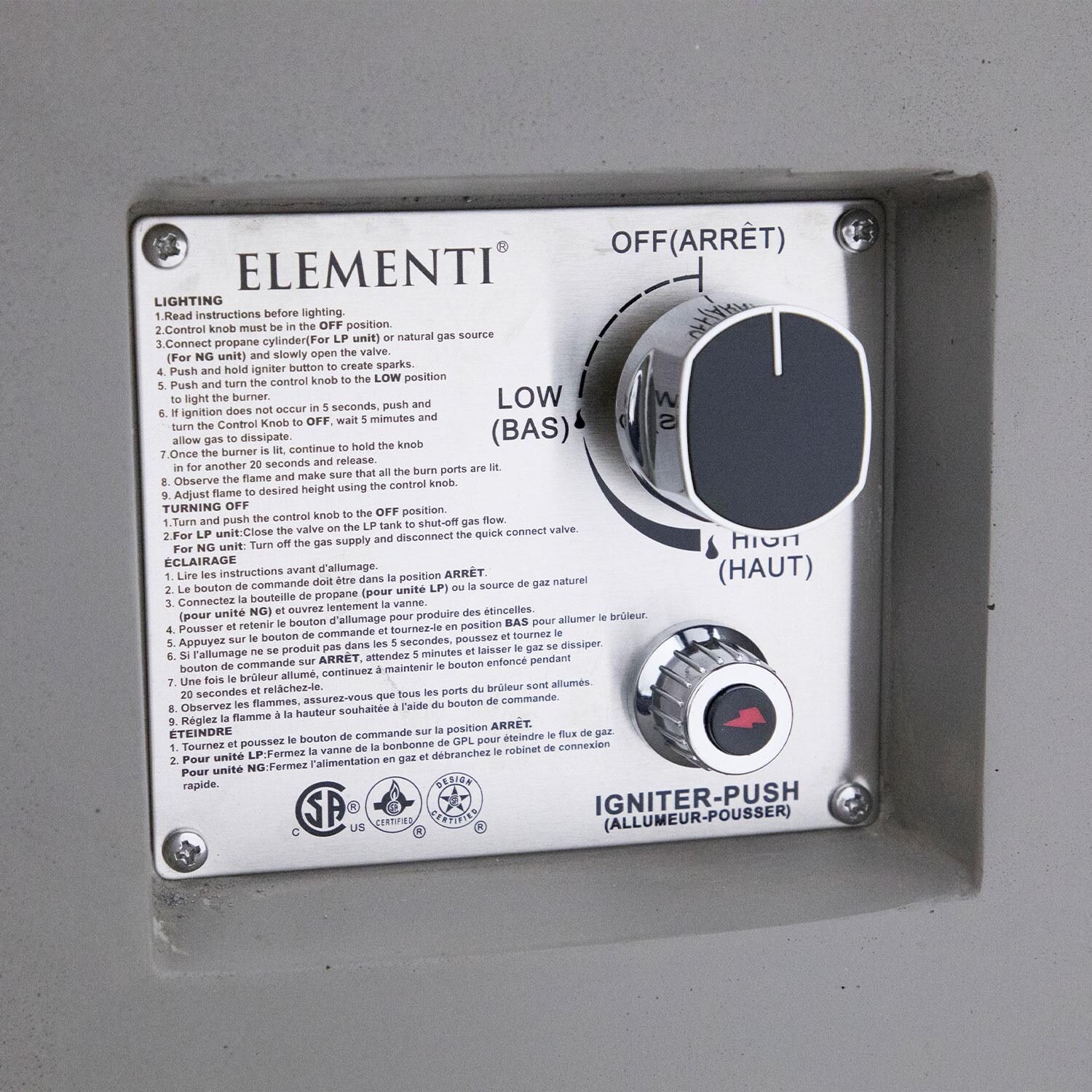 Elementi OFG311LG-LP Pacaya 43-in Liquid Propane Concrete Fire Table w/ Hidden Tank in Light Grey - Control System - Detail thumbnail