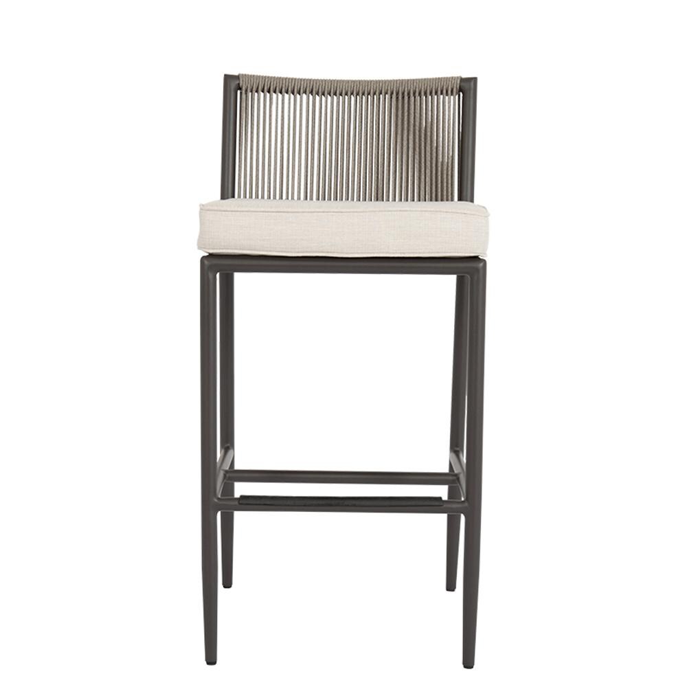 Sunset West - 4601-7C-57005 - Pietra Rope & Aluminum Patio Counter Stool W/ Sunbrella Echo Ash Cushion - Front View thumbnail