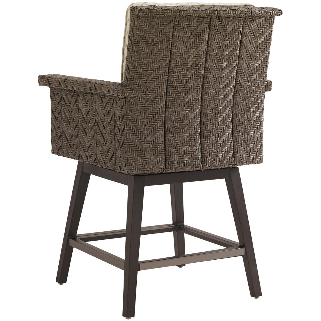 Tommy Bahama 3230-17SW Blue Olive Swivel Wicker Patio Counter Height Bar Stool thumbnail