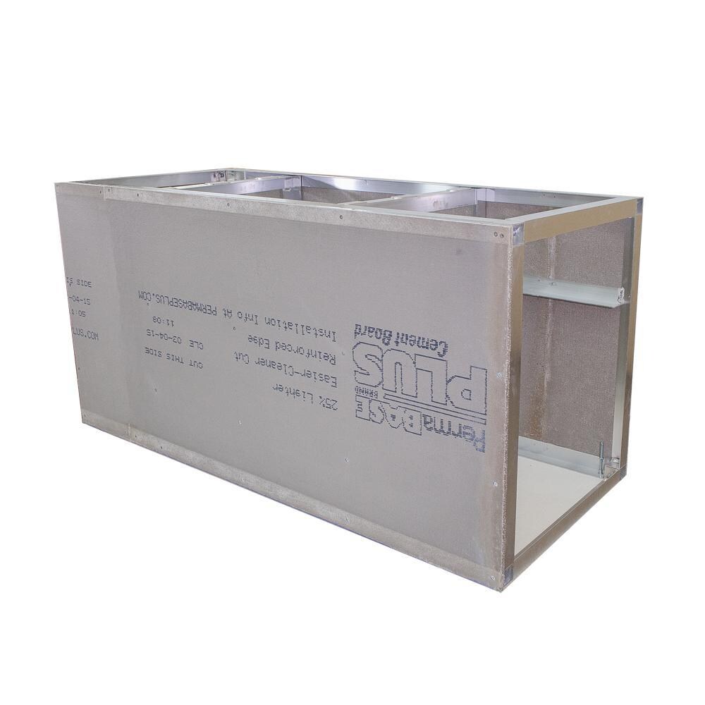 Grill Cabinet 72W X 35H Adjustable Easy Outdoor Kitchen Frame Kit With Cement Board By Grillnetics - Right-Side Angled View thumbnail