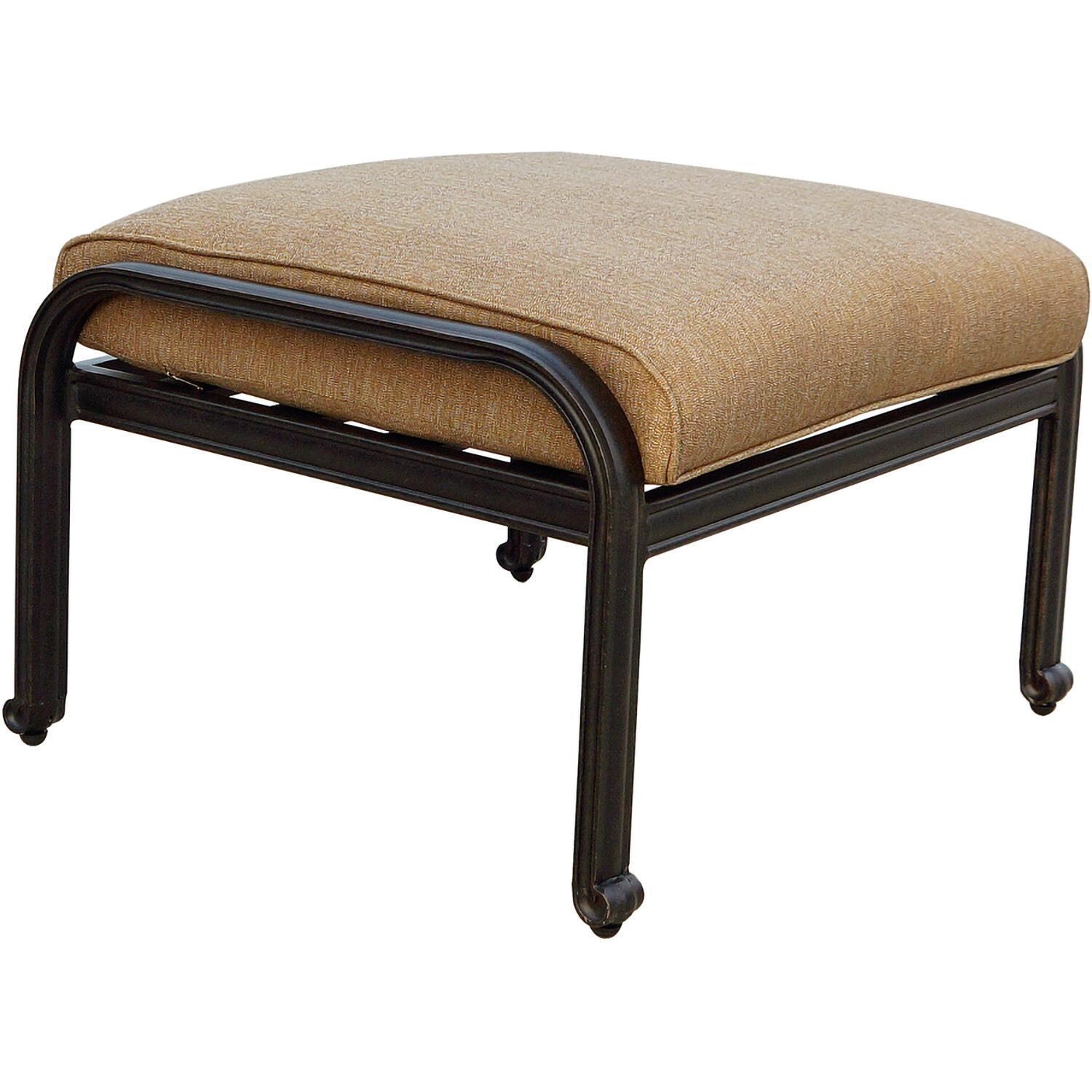 Darlee Nassau 6-Piece Patio Deep Seating Set with Cushions and 21 Inch Square End Table and 21 X 42 Inch Rectangular Coffee Table - Ottoman - White Background thumbnail