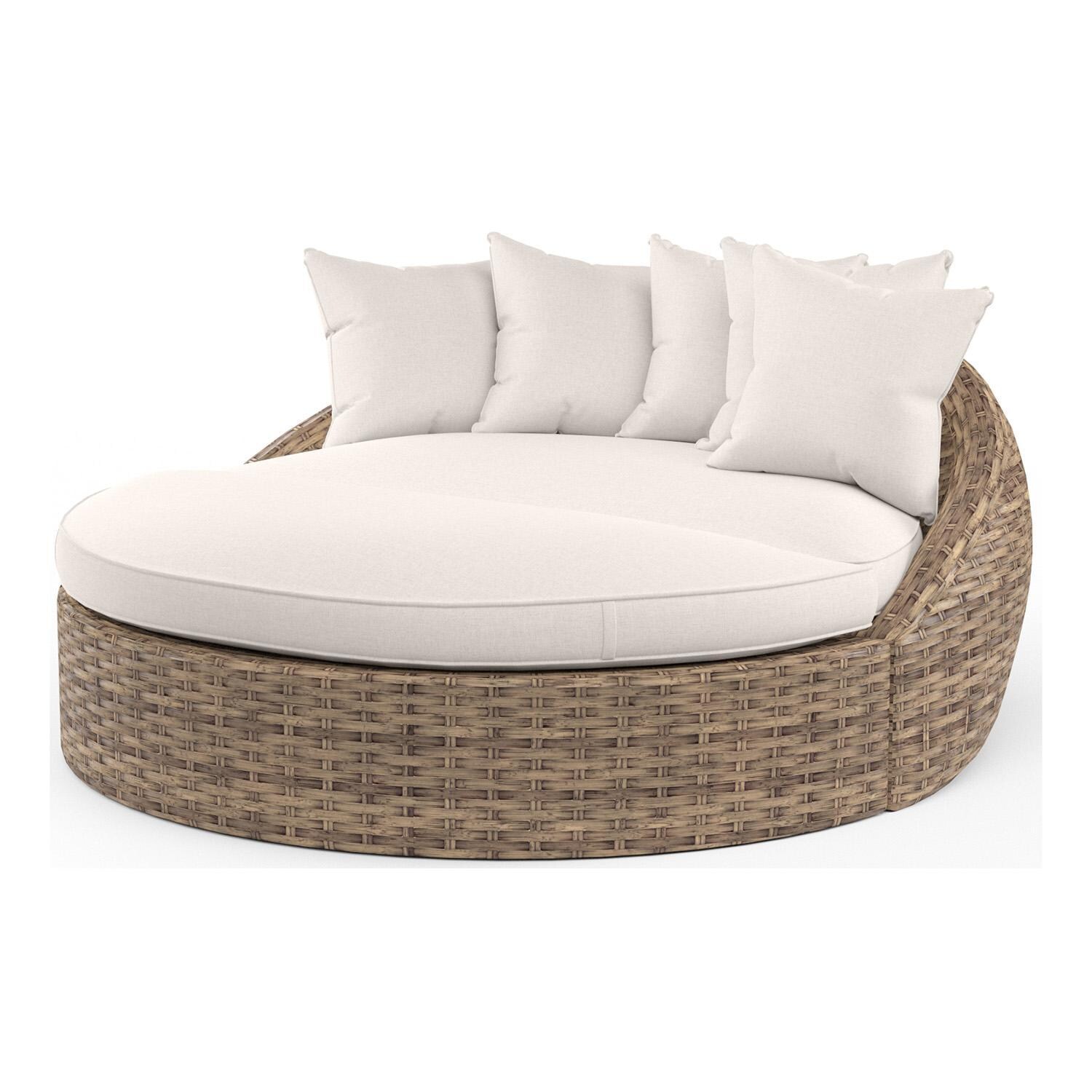 Havana Wicker Daybed in Tobacco/Canvas Natural by Sunset West