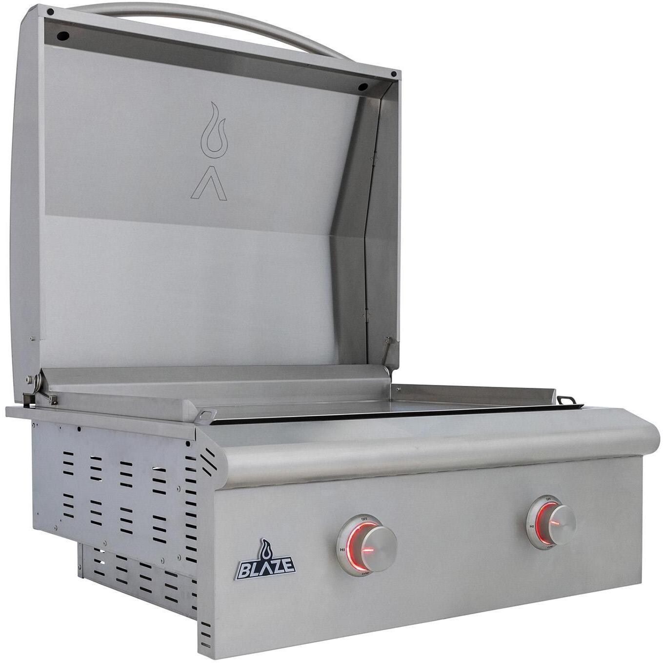 Blaze BLZ-GRIDDLE-LTE3-LP Propane Griddle - Lid Open - White Background thumbnail