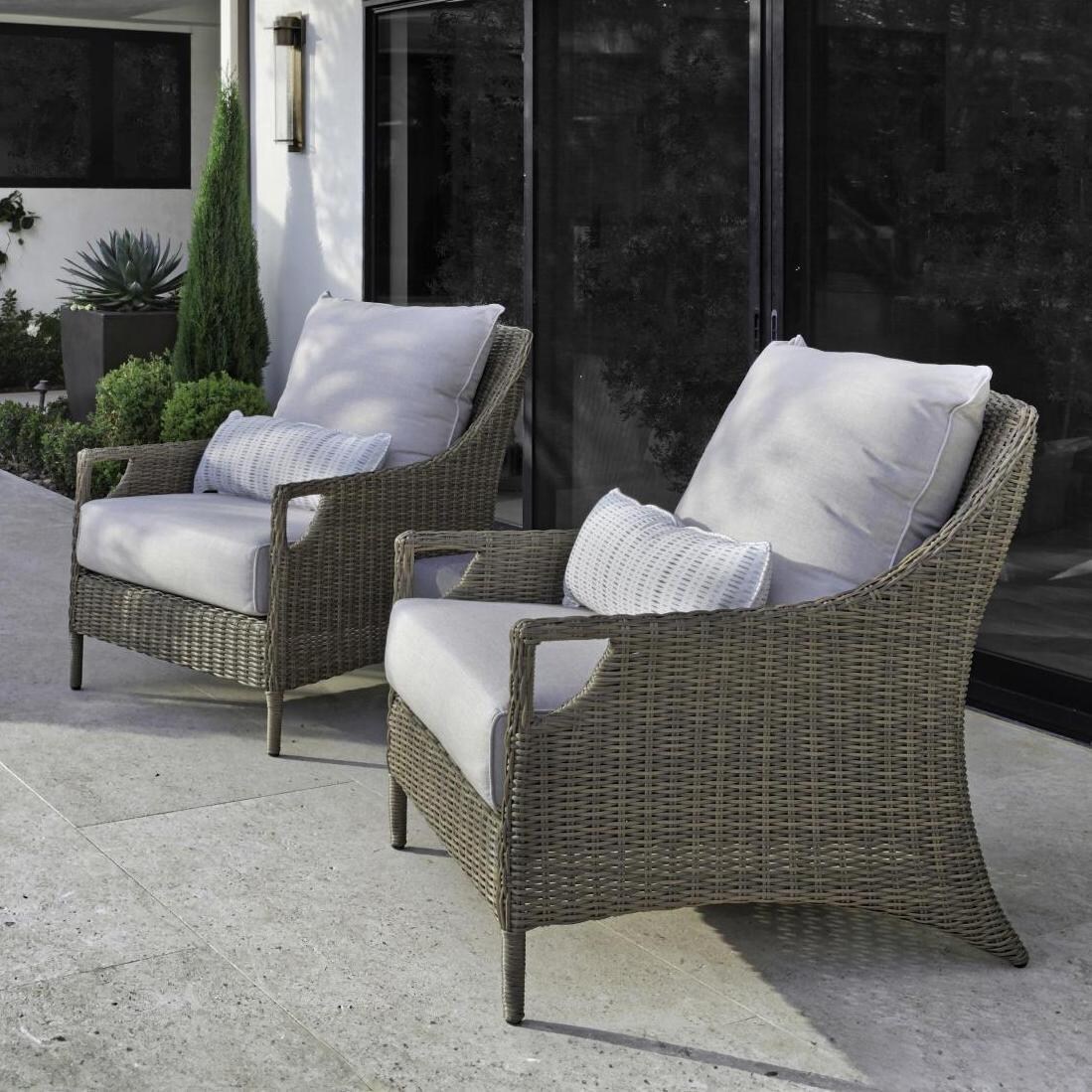 Ibiza Resin Wicker Club Chair in Cast Silver by Sunset West - (Set not included) - Lifestyle thumbnail
