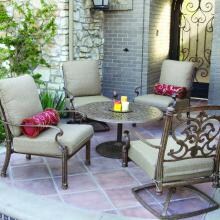 Darlee Santa Barbara 5 Piece Cast Aluminum Patio Conversation Seating Set - Antique Bronze image