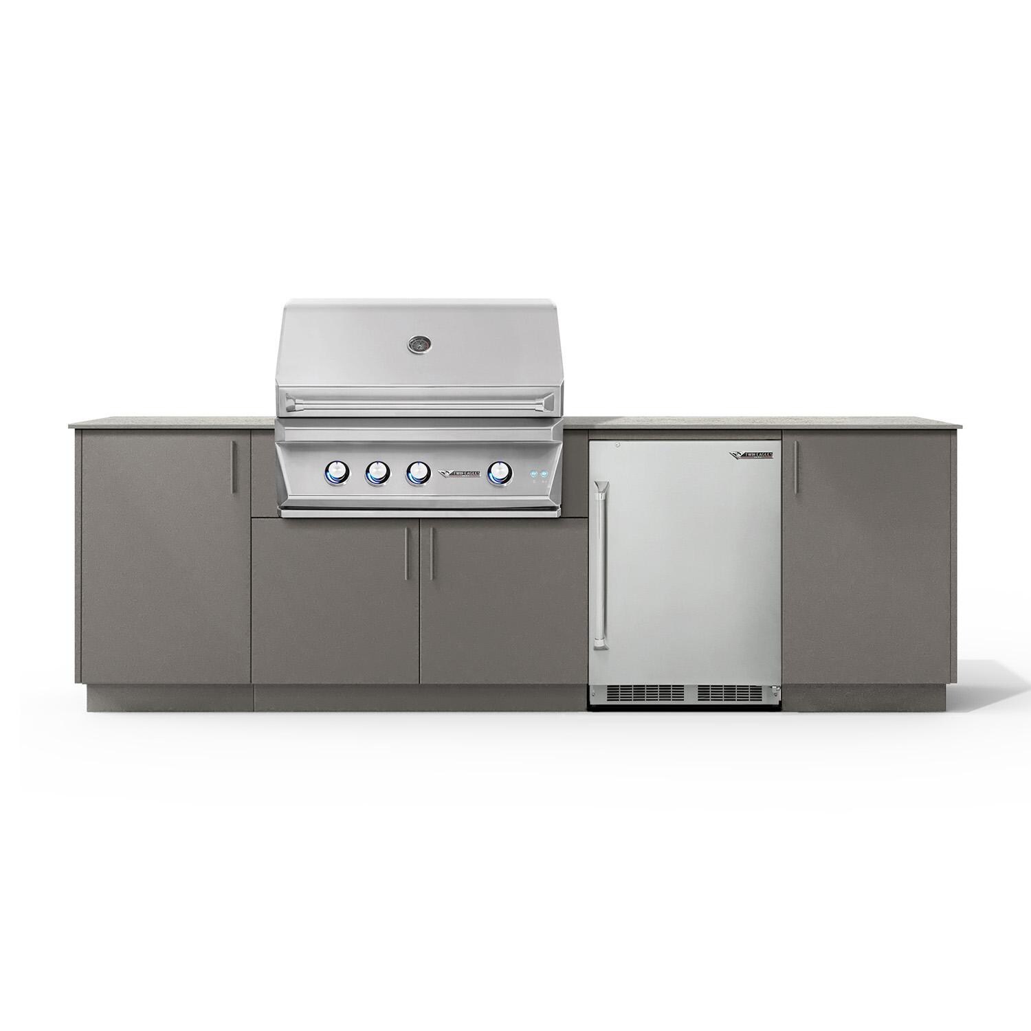 Urban Bonfire B-Horizon-36-TwinEagles-Keon-Clay Horizon 36 Outdoor Kitchen w/ Twin Eagles Propane Grill, Refrigerator, Keon Countertop & Clay Finish thumbnail