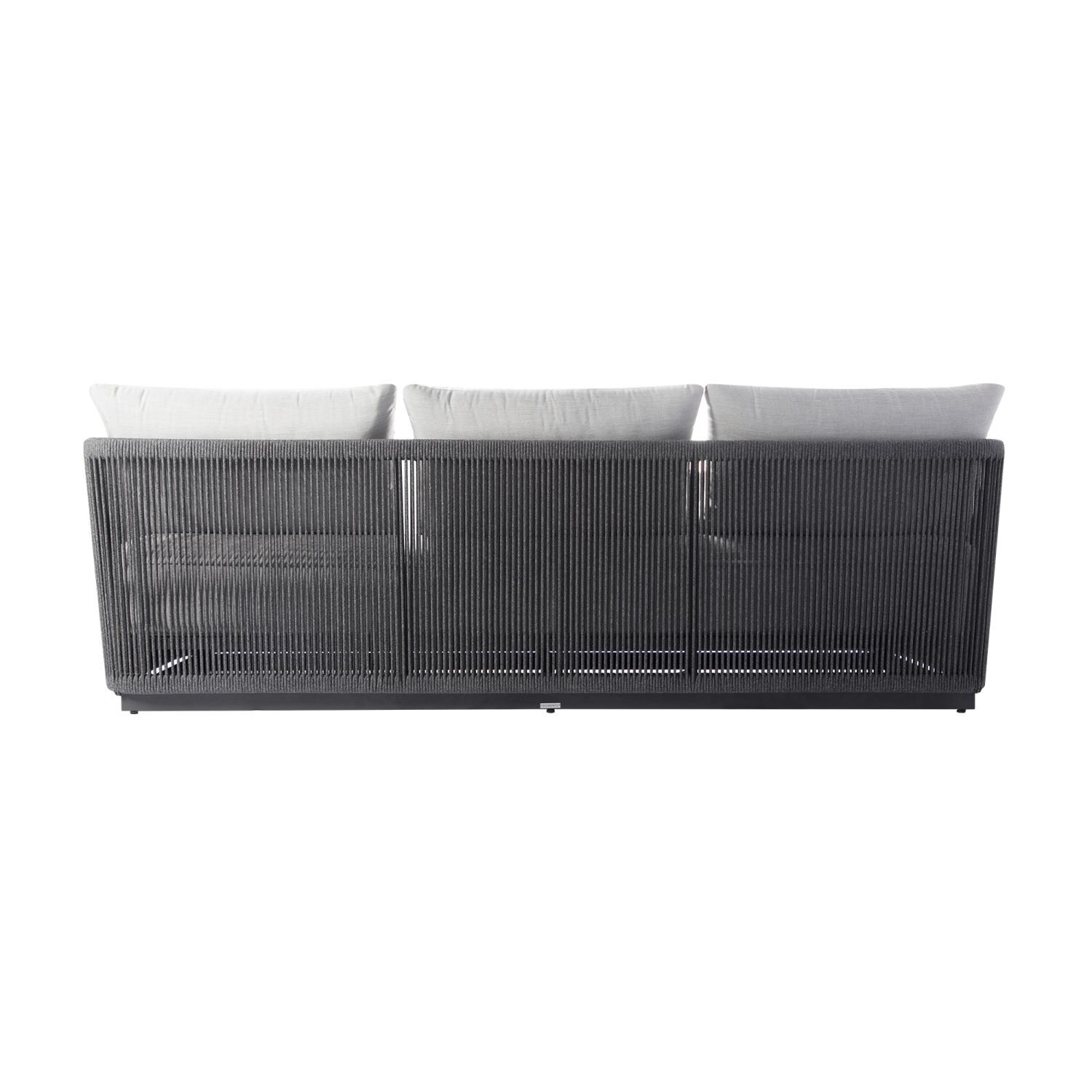 Elementi OS-2503T Capri Outdoor Aluminum Sofa w/ w/ Sunbrella Cushions - Rear View - White Background thumbnail