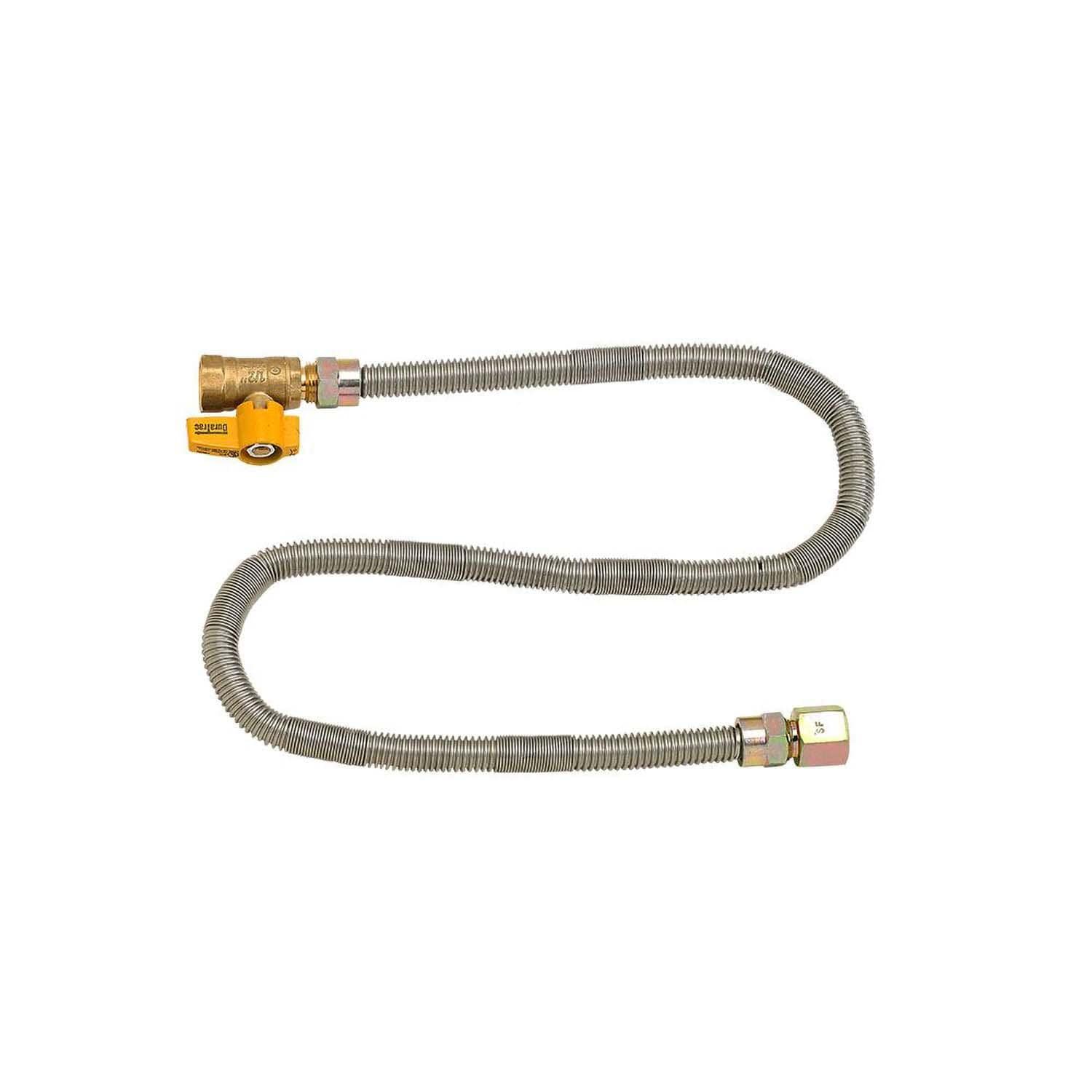 BBQGuys Signature 36 X 12 Inch Stainless Steel Rectangular Drop-In Fire Pit Pan with Match Light Kit - Natural Gas - Hose - White Background thumbnail