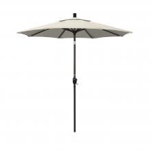 California Umbrella 7.5 Ft. Octagonal Aluminum Push Button Tilt Patio Umbrella W/ Crank Lift & Aluminum Ribs - Bronze Frame / Olefin Antique Beige Canopy