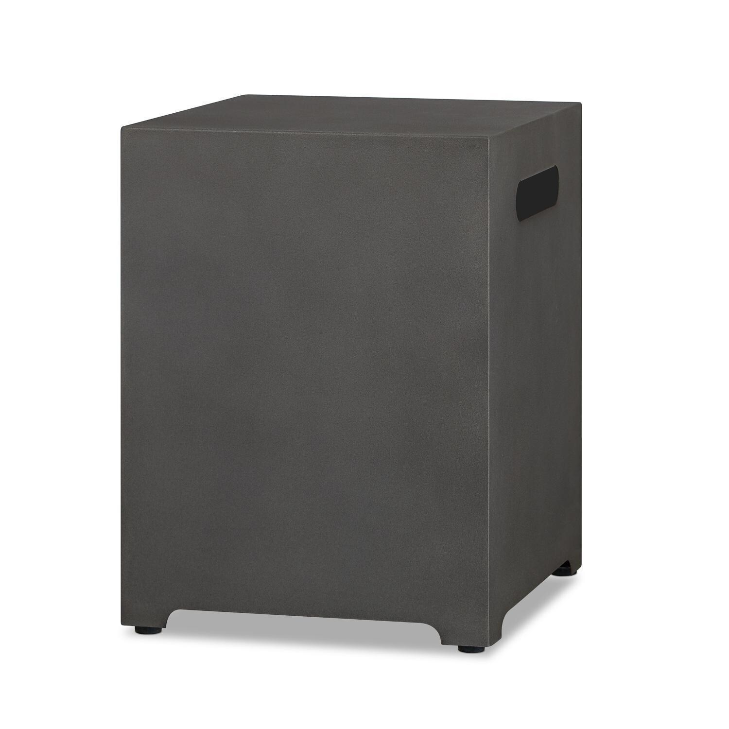 4 Pc Powder Coated Steel Propane Tank Cover in Weathered Slate by Lakeview - Front Angle - White Background thumbnail