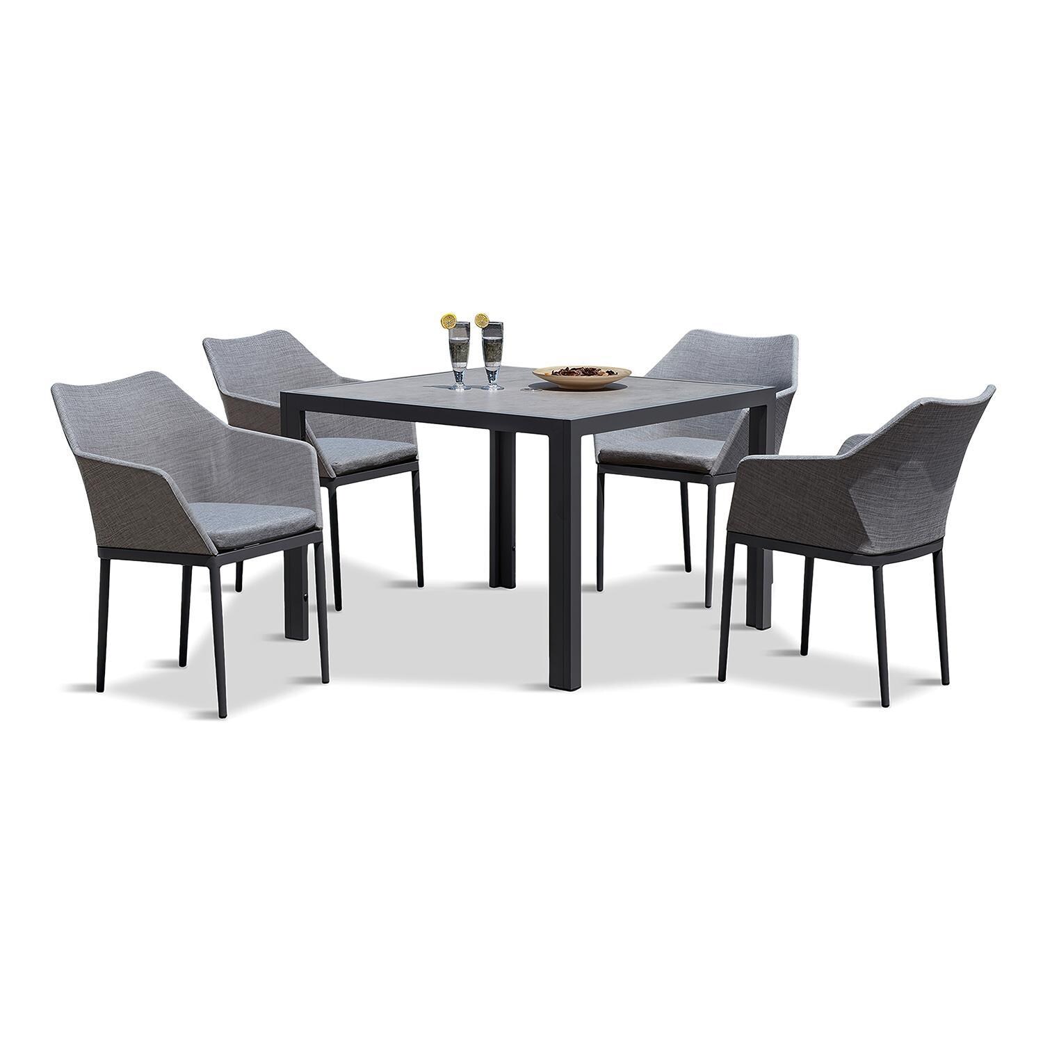 Starlook Bay 5 Pc Aluminum Dining Set in Slate by Lakeview - White Background thumbnail