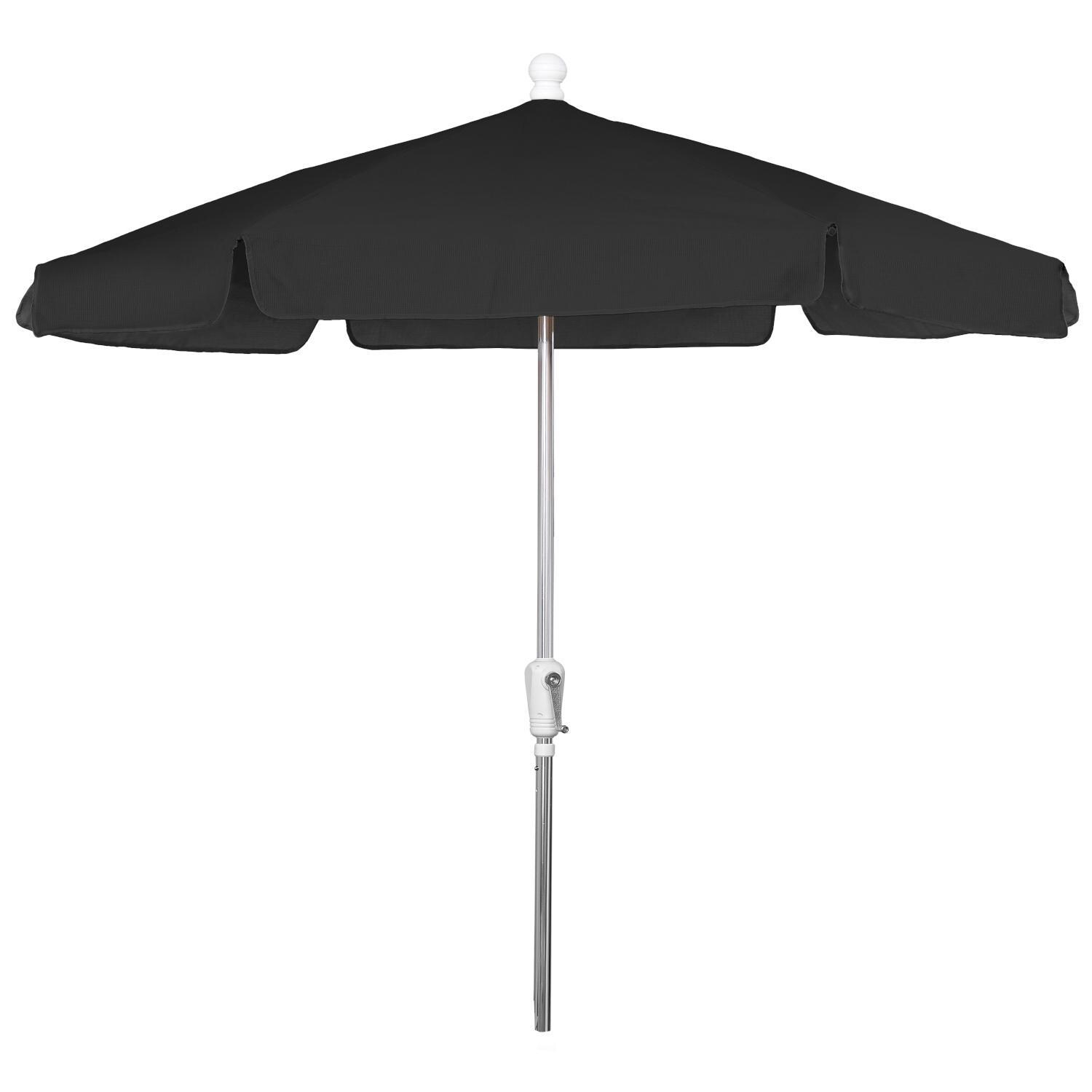 FiberBuilt 7.5 Ft Aluminum Market Patio Umbrella With Crank Lift - Black thumbnail