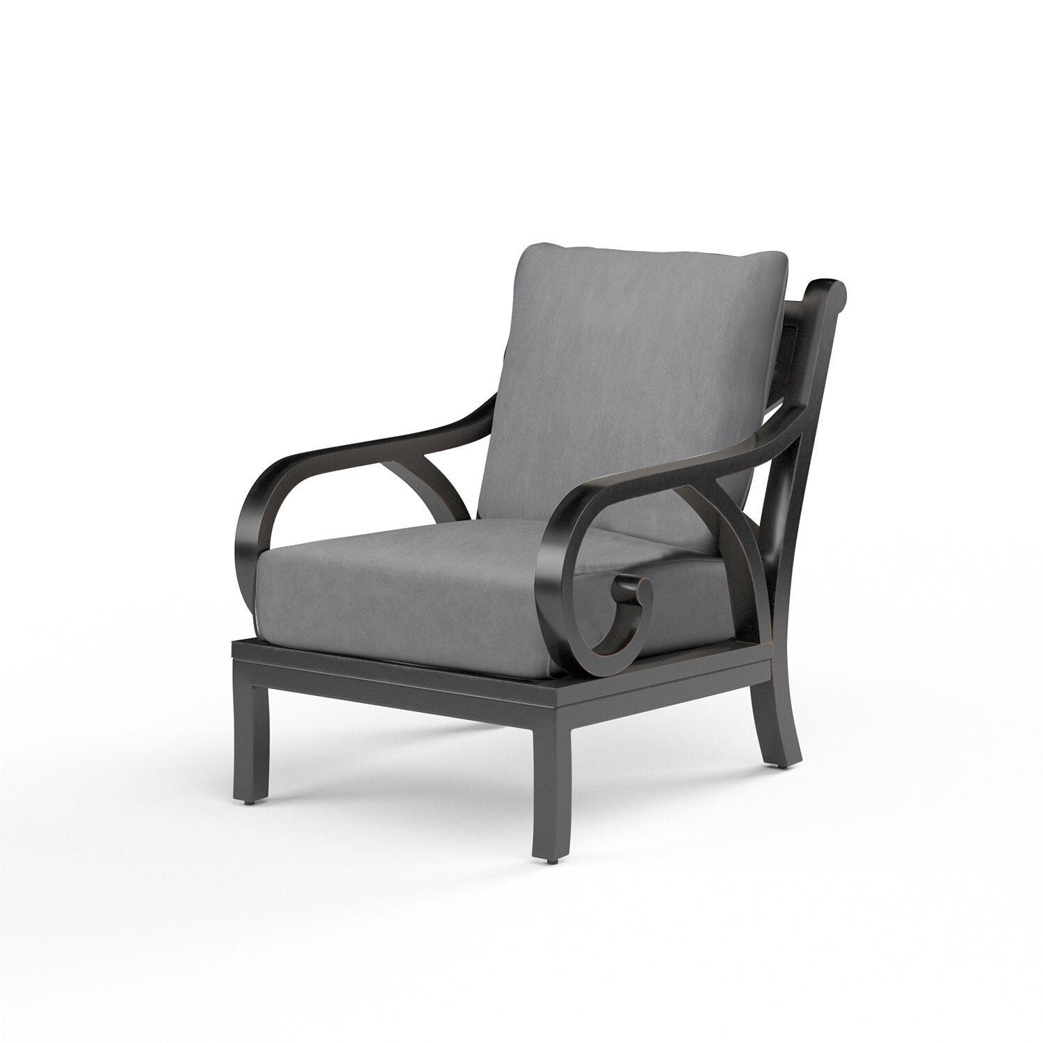 Monterey Aluminum Patio Club Chair in Canvas Granite w/ Self Welt By Sunset West