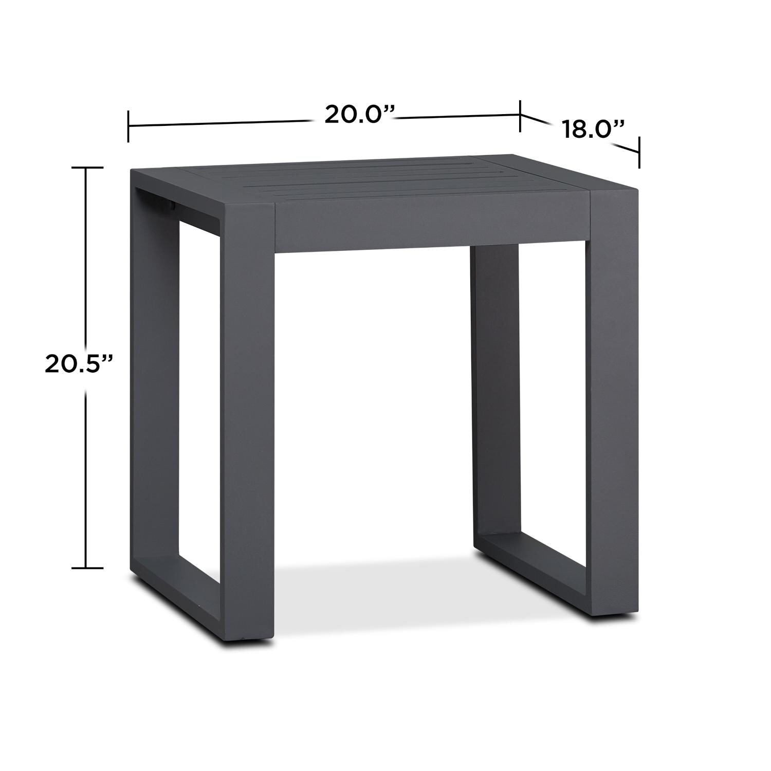 Lakeview Villa Flora Gray 2 Piece End Table Set - Dimensions thumbnail
