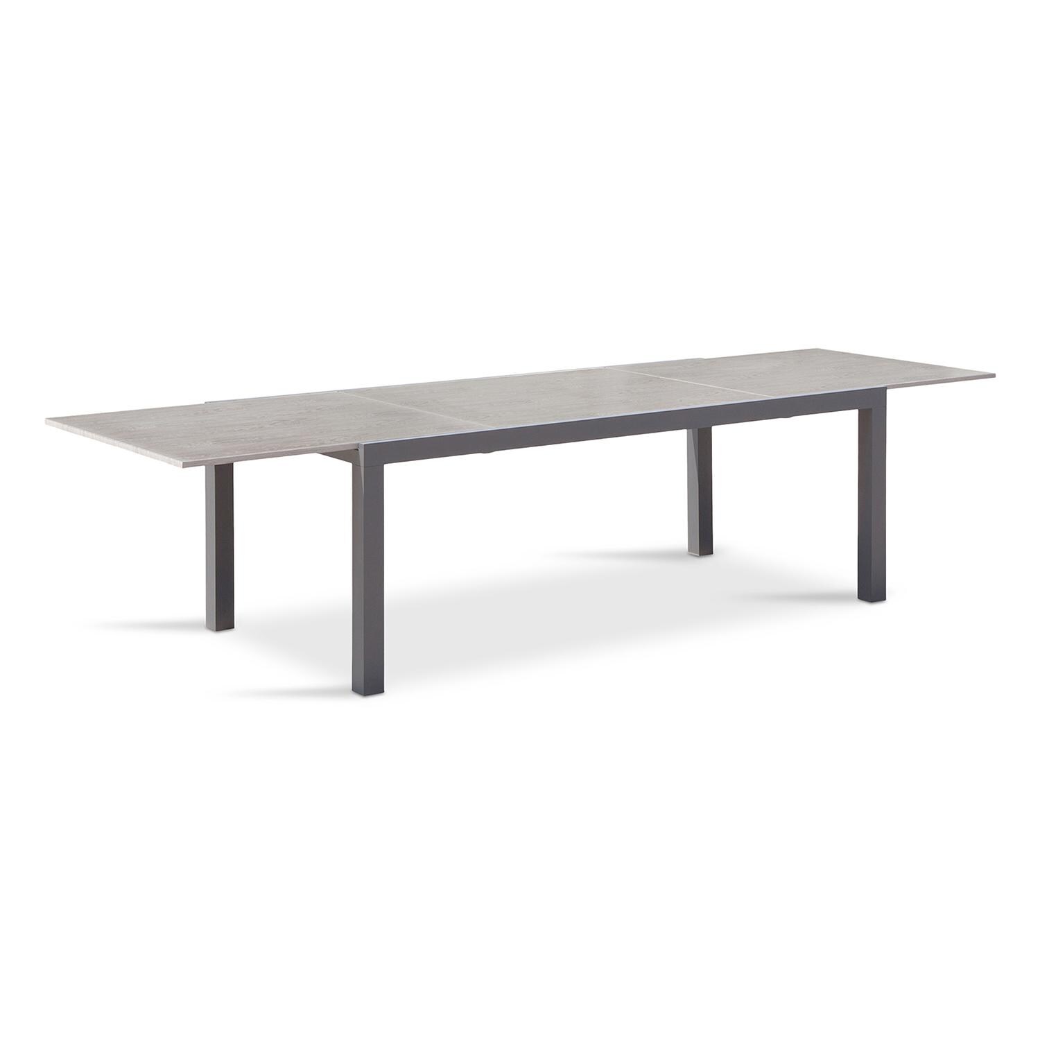 Calm Bay 9 Pc Extendable Dining Set in Slate/Barnwood/Heather Beige by Lakeview - Table Extended - White Background thumbnail