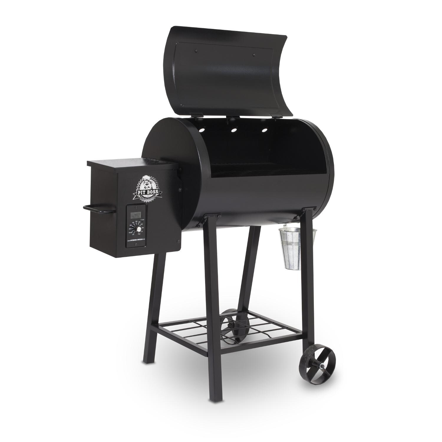 Pit Boss - 71340 - 340 Sq. Inch Wood Pellet Grill - Left Angle Open Lid thumbnail