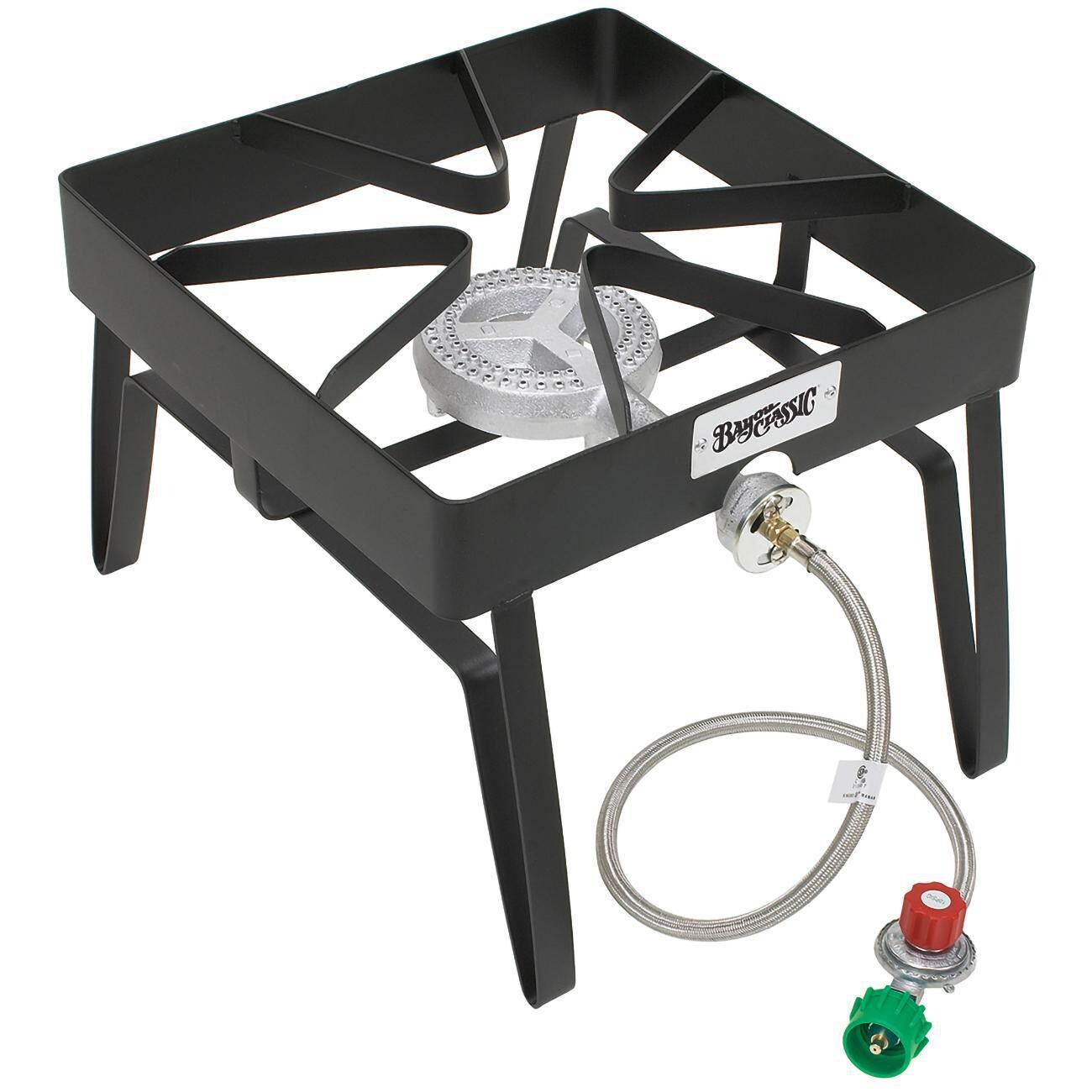 Bayou Classic Stoves With High Pressure Gas Burner Black Outdoor Stove - SQ14 - Burner with Frame and Connections thumbnail