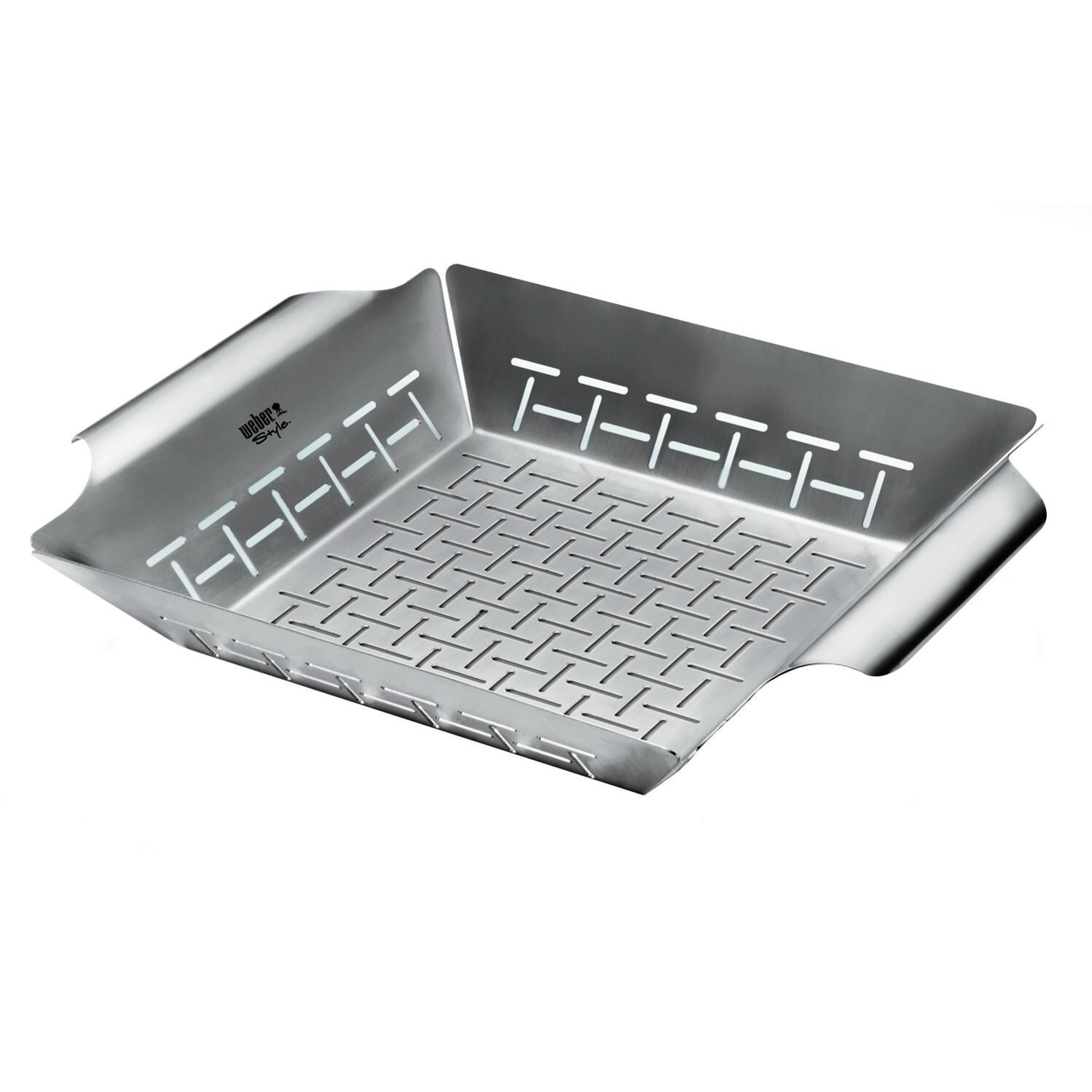 Weber 6434 Deluxe Large Stainless Steel Vegetable Grill Basket - Full View thumbnail