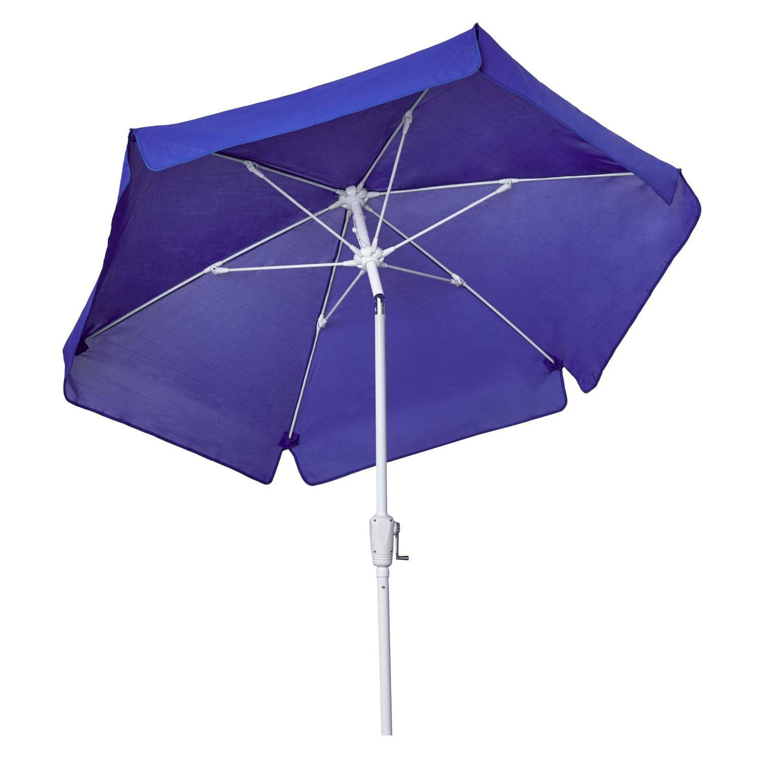 FiberBuilt 7.5 Ft Aluminum Market Patio Umbrella W/ Crank Lift & Tilt - Pacific Blue thumbnail