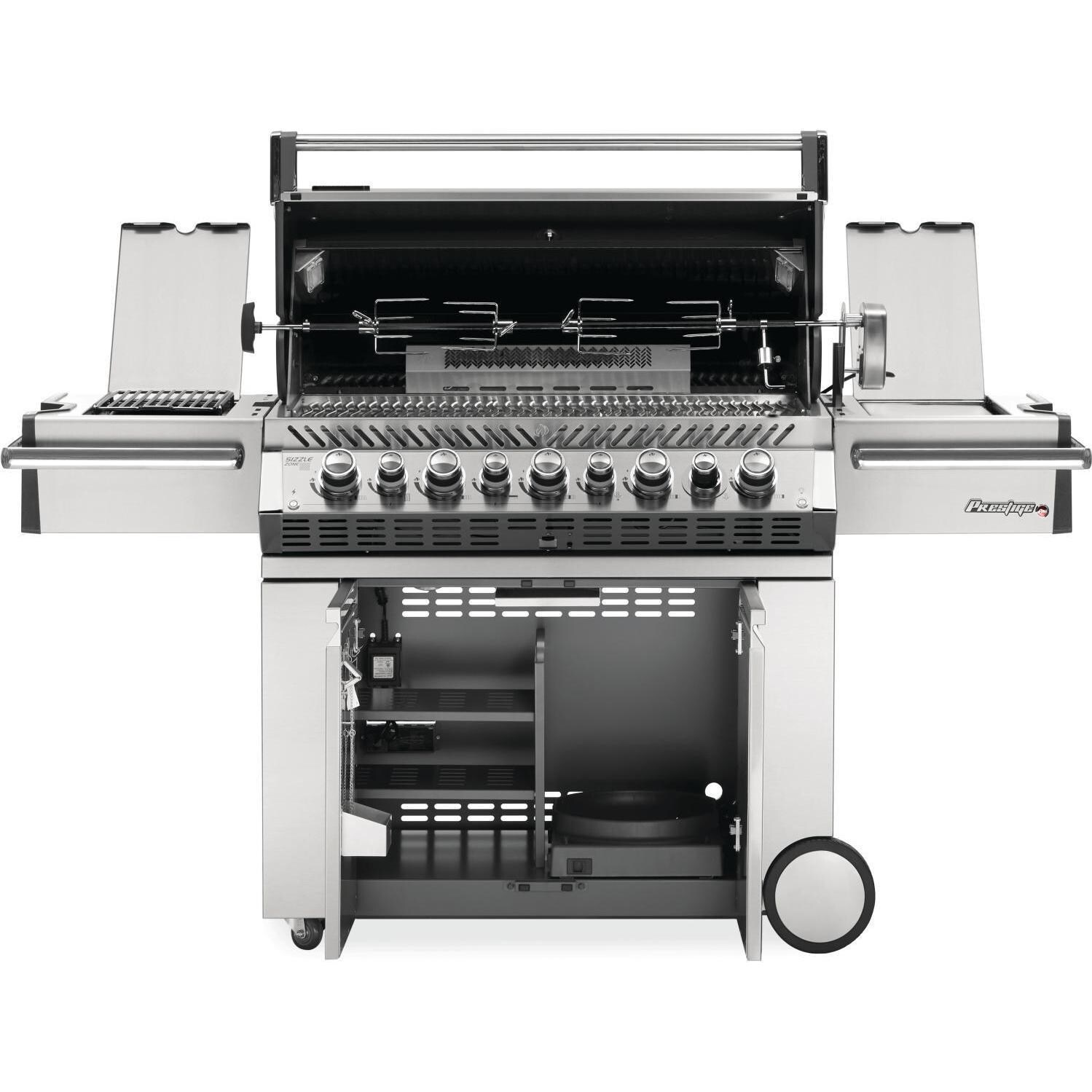 Napoleon PRO665RSIBPSS-3 Prestige PRO 665 Propane Gas Grill with Infrared Rear Burner and Infrared Side Burner (2019) - Open View thumbnail