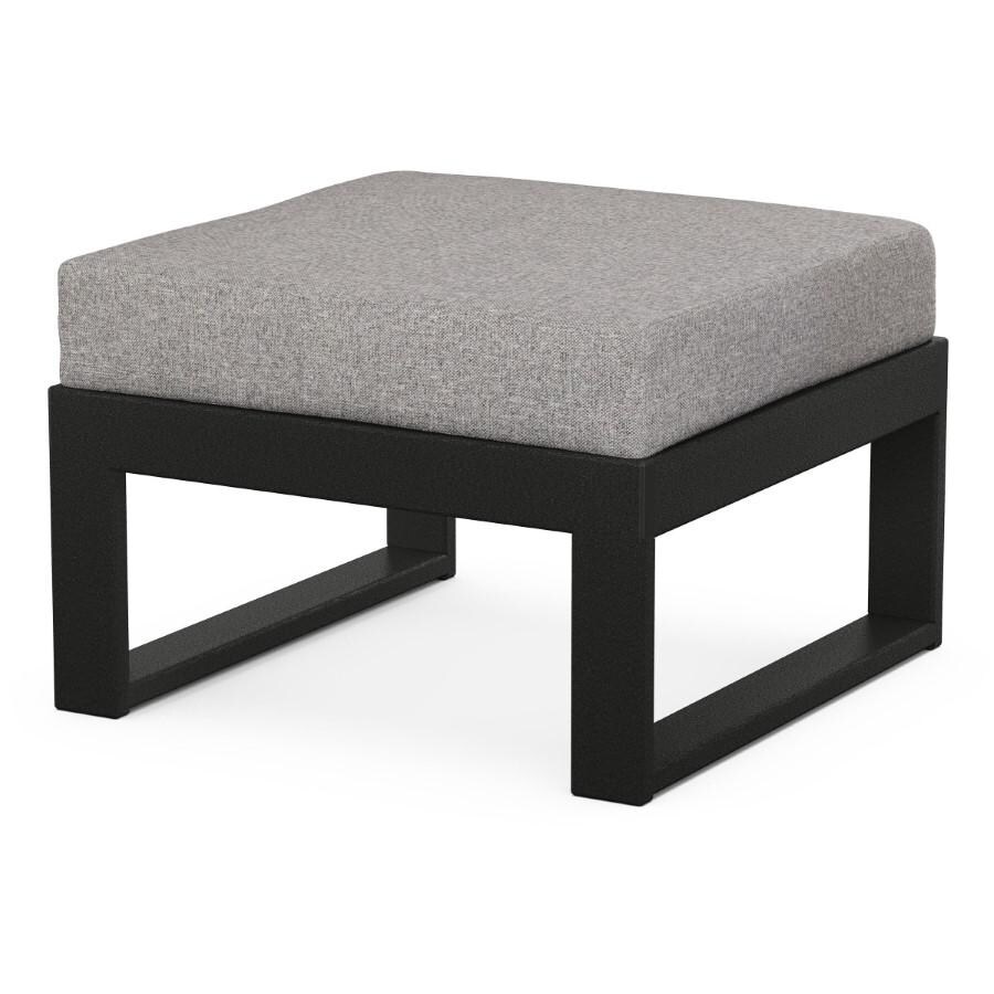 POLYWOOD Modular Ottoman in Black / Grey Mist thumbnail