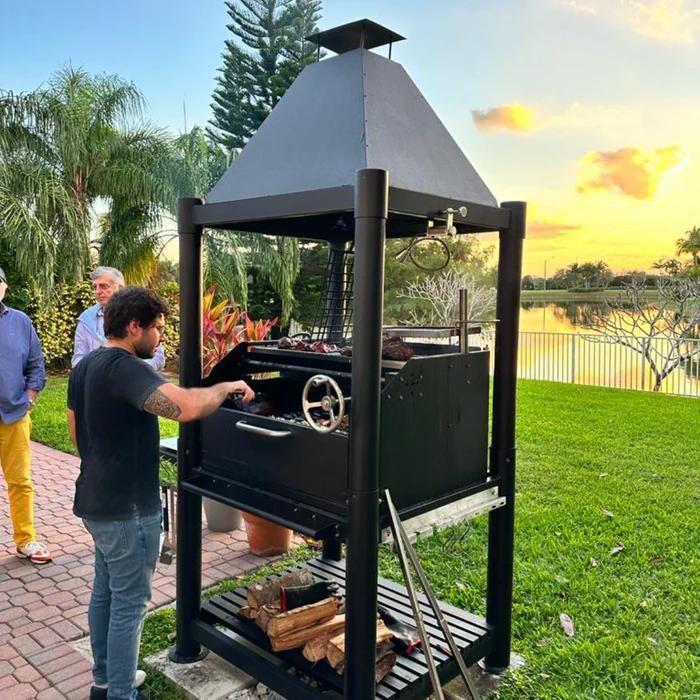 Tagwood BBQ Beast Argentine Wood Fire & Charcoal Grill - Black - BBQ02SIB