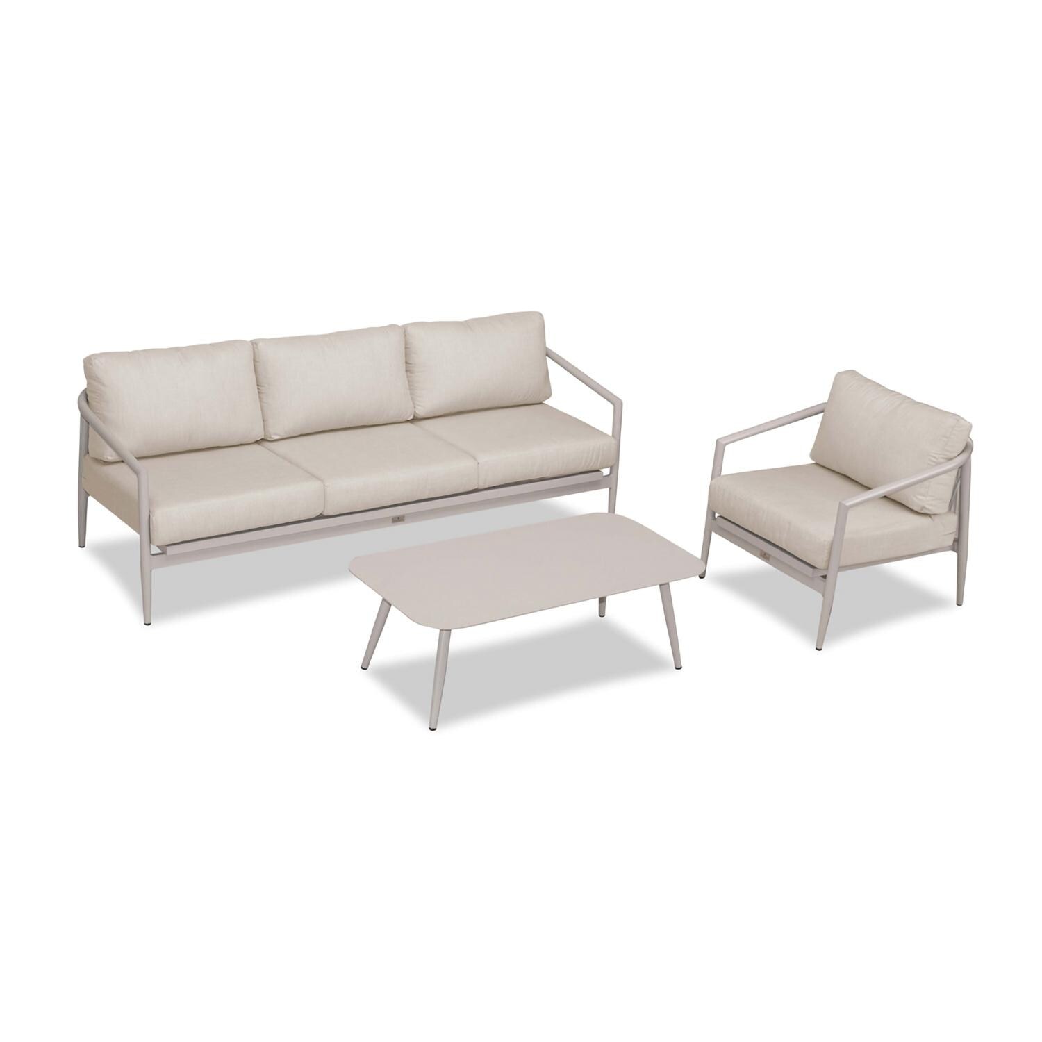 Lakeview Midnight Cove 3 Pc Aluminum Sofa Seating Set in Urban Stone/Carrera/Cast Silver - Top - White Background thumbnail